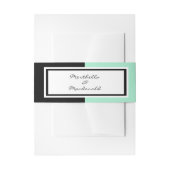 Modern Neo Mint Black WEDDING Uitnodigingen Wikkel (Voorkant Voorbeeld)