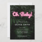 Modern Neon Baby shower Invitation Kaart (Voorkant)