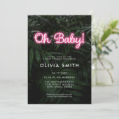 Modern Neon Baby shower Invitation Kaart (Staand voorkant)