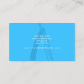 Modern Neon Blue Barber Razor Design Visitekaartje (Achterkant)