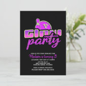 Modern Neon Bowling Party Bash Birthday Party Kaart (Staand voorkant)