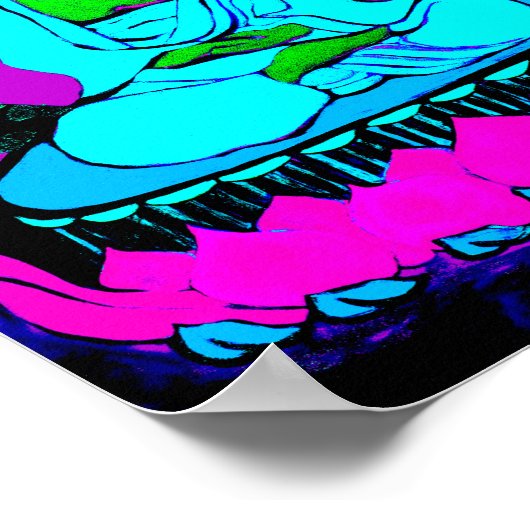 Modern Neon Buddha Poster (Hoek)