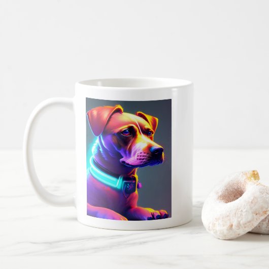 Modern Neon Colored Dog Koffiemok (Met donut)