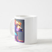 Modern Neon Colored Dog Koffiemok (Voorkant links)