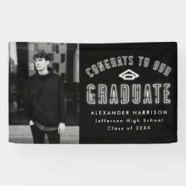 Modern Neon Foto Graduation Party Spandoek