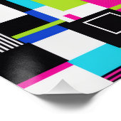 Modern Neon Glitch Geometric Art Poster (Hoek)