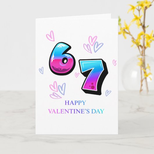 Modern Neon Gradient Happy Valentine's Day Card Kaart (Gele Bloem)
