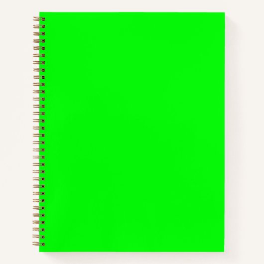 Modern neon groen heldere effen kleur koele spiraa notitieboek (Voorkant)