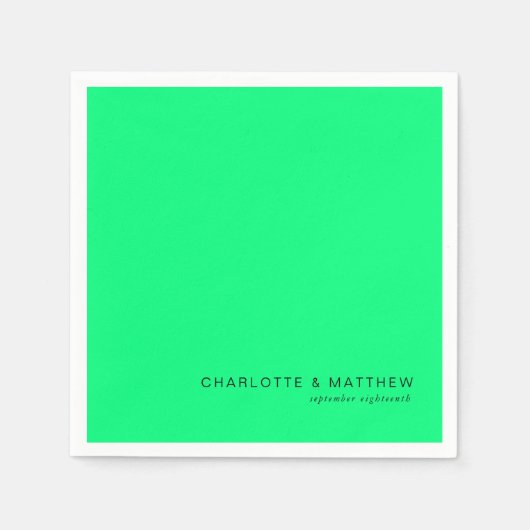 Modern neon-groen servet (Voorkant)