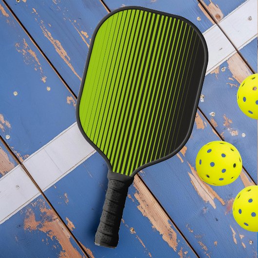 Modern Neon Groen Zwart Sport Side Fade Pickleball Paddle