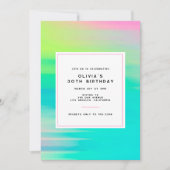 Modern Neon Helder Kleurrijk Verjaardagsfeest Kaart (Voorkant)