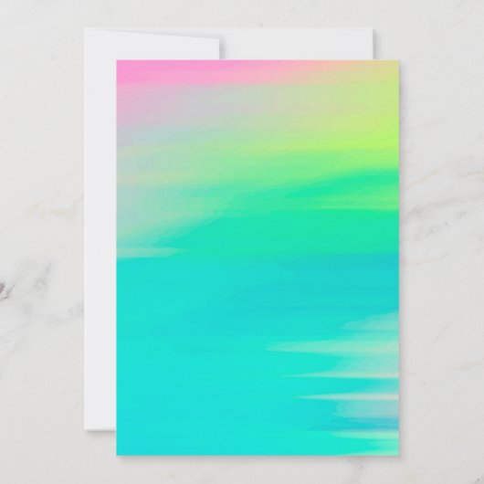 Modern Neon Helder Kleurrijk Verjaardagsfeest Kaart (Achterkant)