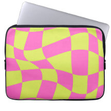 Modern neon Levendig golvend geruit patroon Geel