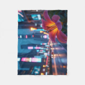 Modern Neon Lily Fleece Deken (Voorkant)