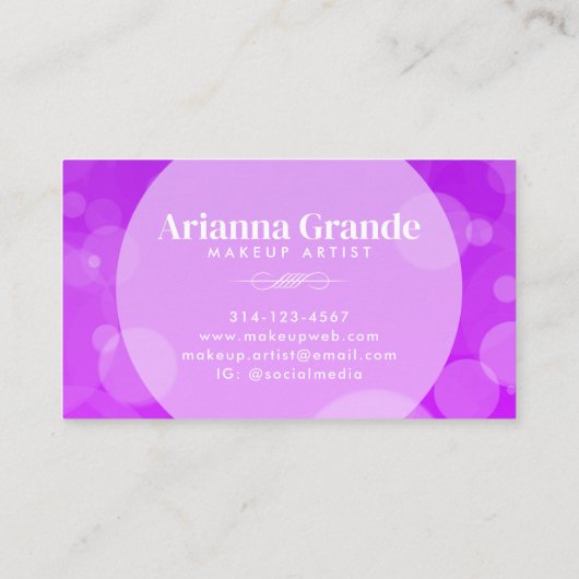 Modern Neon Makeup Artist Visitekaartje (Achterkant)