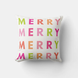 Modern Neon Merry Christmas Holiday Sierkussen