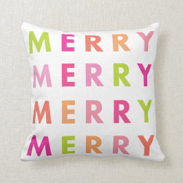 Modern Neon Merry Christmas Holiday Sierkussen