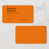 Modern Neon Oranje kleur Visitekaartje (Voorkant / Achterkant)
