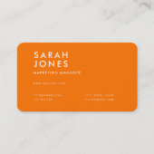 Modern Neon Oranje kleur Visitekaartje (Voorkant)