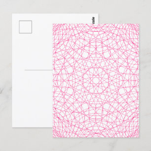 Modern Neon Pink Art Briefkaart - 