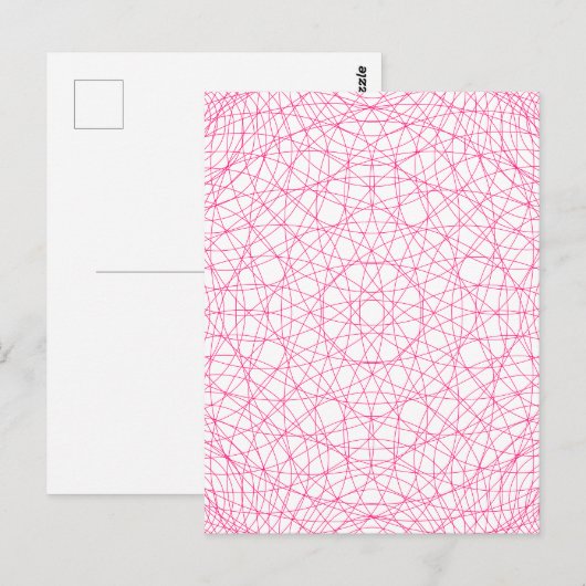 Modern Neon Pink Art Briefkaart -  (Voorkant / Achterkant)