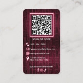 Modern Neon Pink Bakery Chef’s Hat Logo Glowing Visitekaartje (Achterkant)