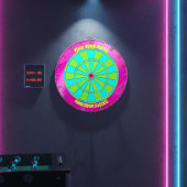 Modern Neon Pink & Lime Green "Find Your Focus" Dartbord