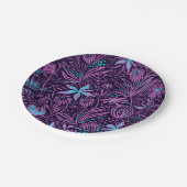 Modern Neon Purple Floral Pattern Papieren Bordje (Gekanteld)