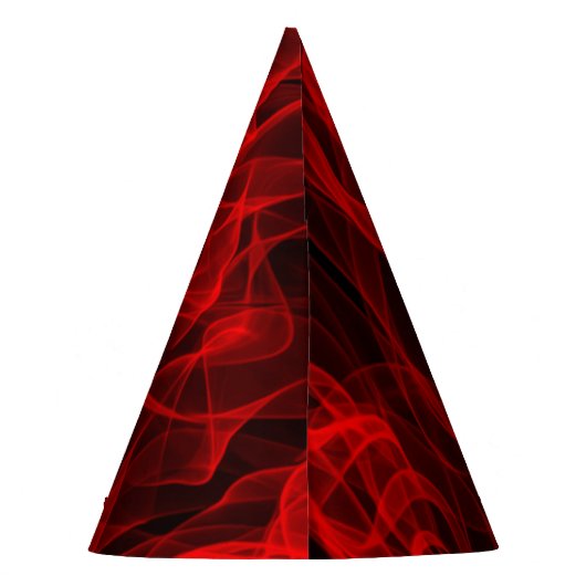 modern Neon Red Digital Pattern Feesthoedjes (Achterkant)