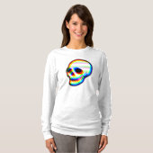 Modern Neon Skull Illustratie T-Shirt (Voorkant volledig)