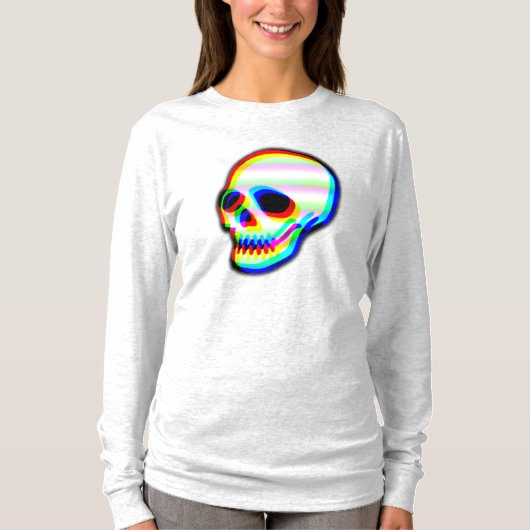 Modern Neon Skull Illustratie T-Shirt (Voorkant)