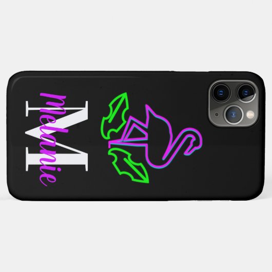 Modern Neon Tropical Flamingo Paars Flourescent Case-Mate iPhone Case (Achterkant (horizontaal))