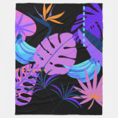 Modern Neon Tropical Forest Fleece Deken (Voorkant)