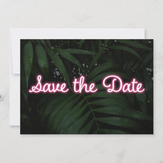 Modern Neon Wedding Save the Date (Achterkant)