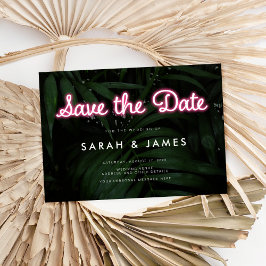 Modern Neon Wedding Save the Date