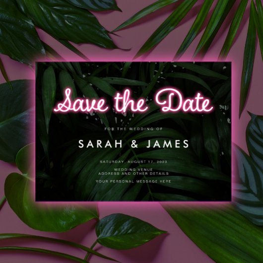 Modern Neon Wedding Save the Date