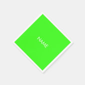 Modern neongroen wit aangepast tekstpapier servet (Hoek)