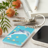 Modern, Nepgoud Glitter Stippen,Blauw Sleutelhanger (Voorkant Rechts)
