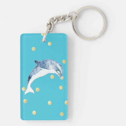 Modern, Nepgoud Glitter Stippen,Blauw Sleutelhanger (achterkant)
