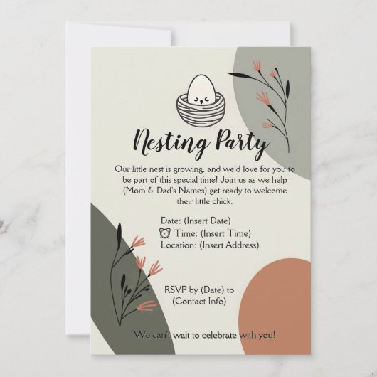 Modern Nesting feest voor nieuwe ouders Kaart (Voorkant)