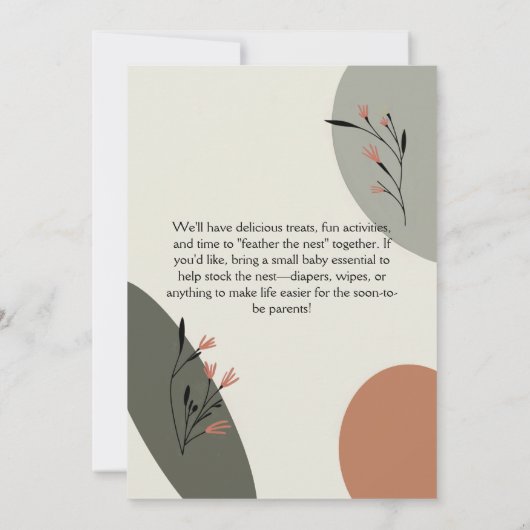 Modern Nesting feest voor nieuwe ouders Kaart (Achterkant)