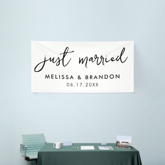 Modern net gehuwd met legant Script Weddenschap Spandoek (Beurs)