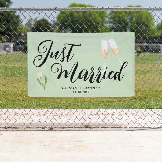 Modern net getrouwd bruiloft receptie auto spandoek (Insitu)