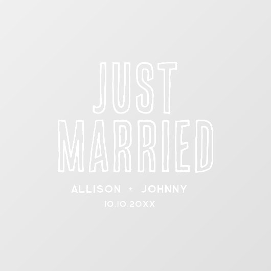 Modern net getrouwd bruiloft receptie autosticker raamsticker (Vel)