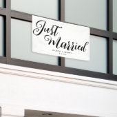 Modern net getrouwd bruiloft receptie eenvoudig spandoek (Buitenkant Gebouw)