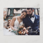 Modern net getrouwd foto bruiloft dank u briefkaart (Voorkant)