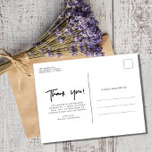 Modern net getrouwd foto bruiloft dank u briefkaart