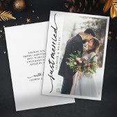 Modern net getrouwd Pas getrouwd foto eerste kerst Feestdagenkaart