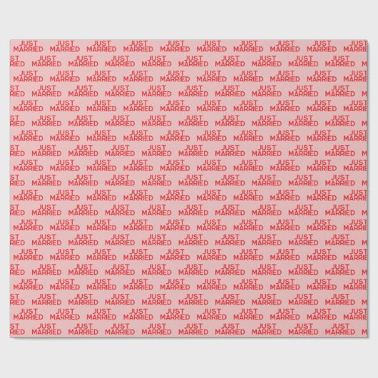 Modern net getrouwd rood roze cadeaupapier (Vlak)