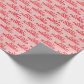 Modern net getrouwd rood roze cadeaupapier (Hoek)